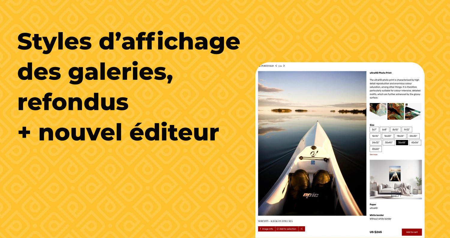 Styles affichage galeries refondus