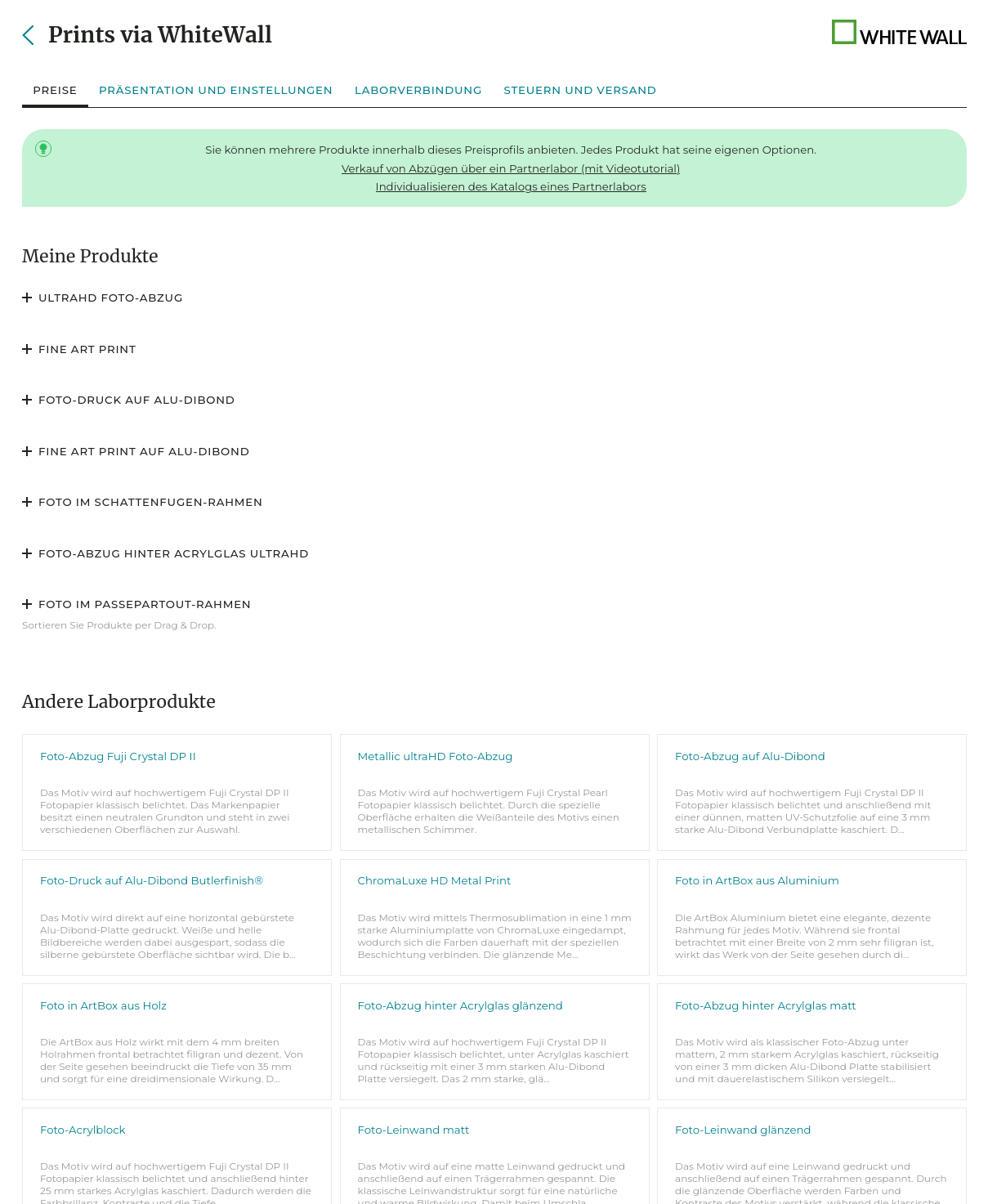 Pricing profiles partner lp1