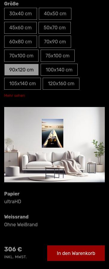 WhiteWall Produkt mit automatisierter virtueller Raumvorschau