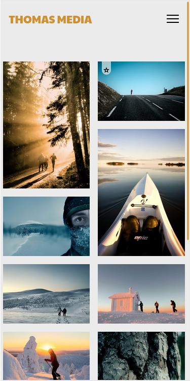 Photographer website on mobile