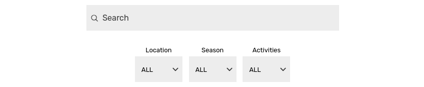 Constrained custom fields appear as drop-down filters in the search on the front-end website