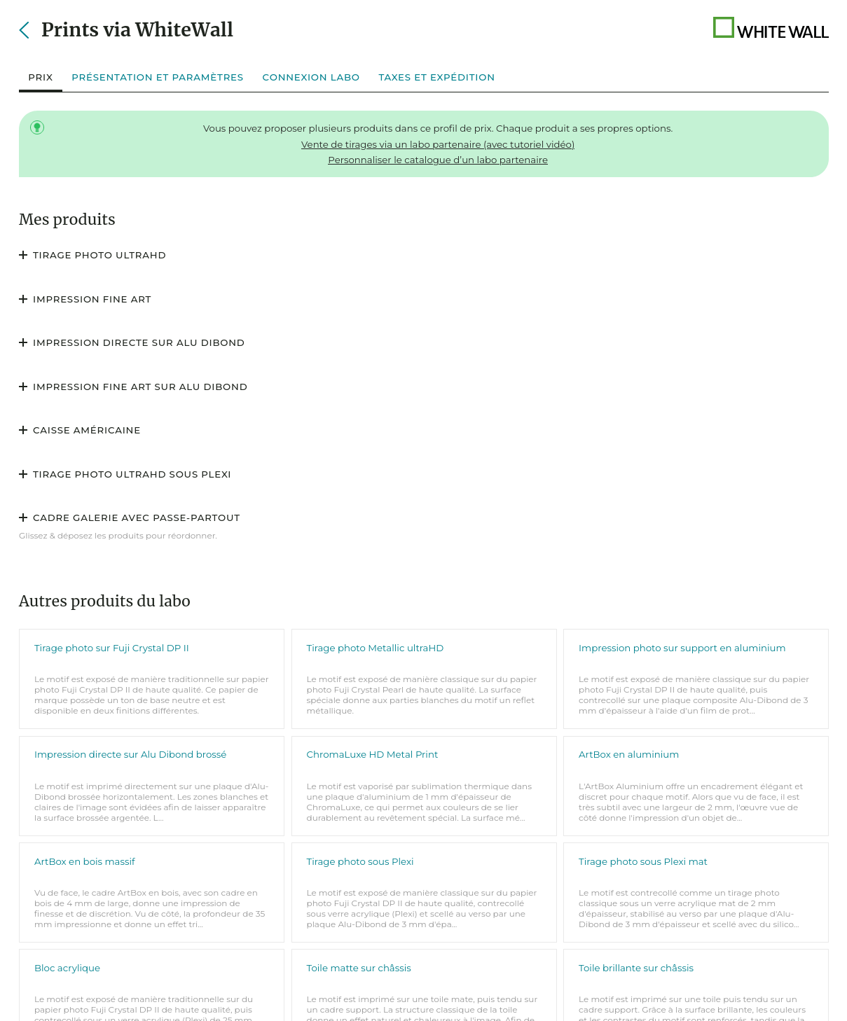 Pricing profiles partner lp1
