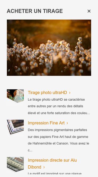 Exemple vente de tirage
