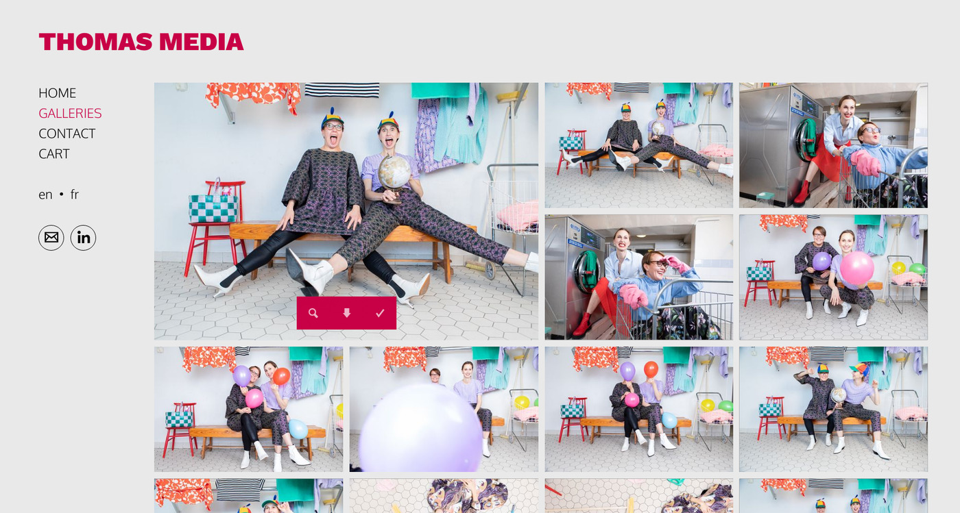 Galerie photographe vue sur ordinateur